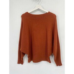 GABERLY Boat Neck Batwing Sleeves Dolman Knitted Sweaters and Pullovers Top S/M